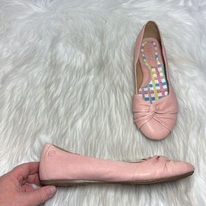 Born Lilly‎ Pink Leather Knotted Ballet Flats Sz 8